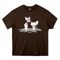 Chocolate Brown newanimaniacs pinky and the brain Heavy Core Tee - linhVisuals