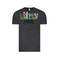 Vintage Black Happy Easter Vintage Tee - CowhideDigitalArt