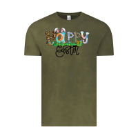 Vintage Olive Happy Easter Vintage Tee - CowhideDigitalArt