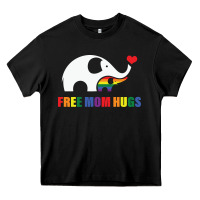 Black free mom hugs pride elephant rainbow Heavy Core Tee - linhVisuals