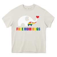 Cream free mom hugs pride elephant rainbow Heavy Core Tee - linhVisuals