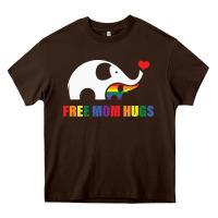 Chocolate Brown free mom hugs pride elephant rainbow Heavy Core Tee - linhVisuals