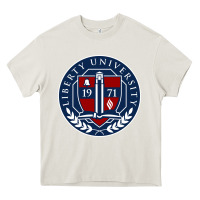 Cream liberty university seal Heavy Core Tee - linhVisuals