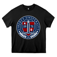 Black liberty university seal Heavy Core Tee - linhVisuals