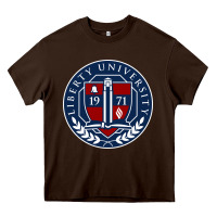 Chocolate Brown liberty university seal Heavy Core Tee - linhVisuals