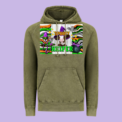 Spooky Heifer Vintage Hoodie Designed By Artiststas