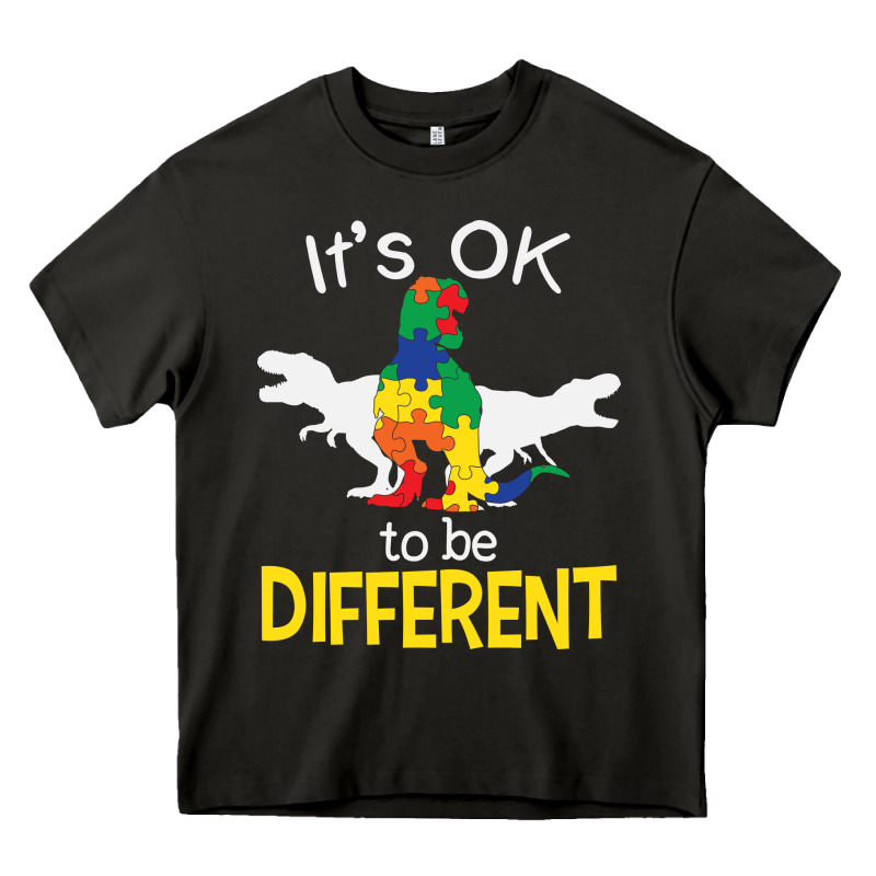 It’s Ok To Be Different Autism Dinosaur Heavy Core Tee by linhVisuals | Teevron