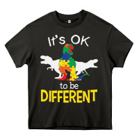 It’s Ok To Be Different Autism Dinosaur Heavy Core Tee | Teevron