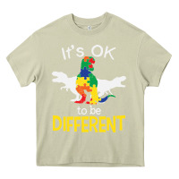 Mossy it’s ok to be different autism dinosaur Heavy Core Tee - linhVisuals