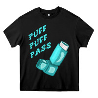 Black puff puff pass inhaler Heavy Core Tee - linhVisuals