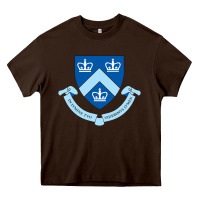 Chocolate Brown columbia university shield Heavy Core Tee - linhVisuals