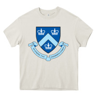Cream columbia university shield Heavy Core Tee - linhVisuals