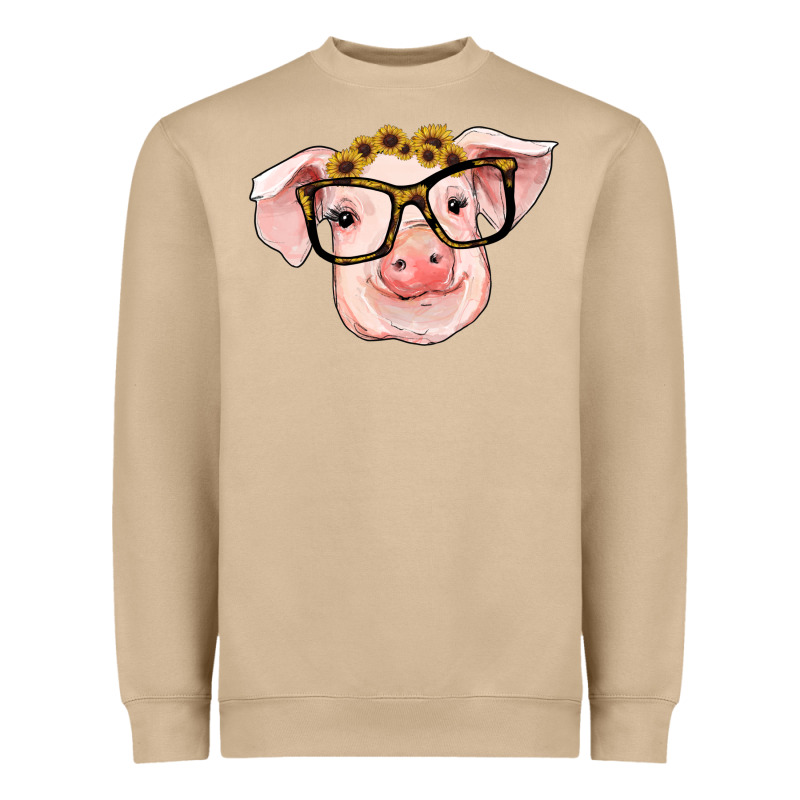 Sunflowers With Pig Heavyweight Sweatshirt by RanaPortraitStore | Teevron