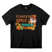 Black Pumpkin Spice Junkie Heavy Core Tee - FaDigitalArtStudio