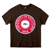Chocolate Brown university of mississippi seal Heavy Core Tee - linhVisuals