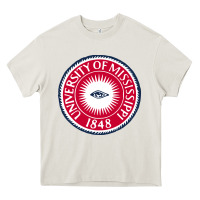 Cream university of mississippi seal Heavy Core Tee - linhVisuals