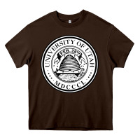 Chocolate Brown university of utah seal Heavy Core Tee - linhVisuals