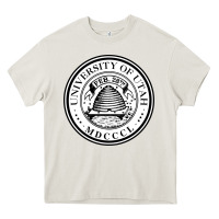 Cream university of utah seal Heavy Core Tee - linhVisuals