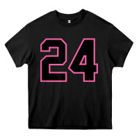 Black number 24 sports jersey athlete fan pink black lucky number t shirt Heavy Core Tee - linhVisuals