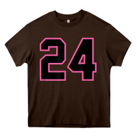 Chocolate Brown number 24 sports jersey athlete fan pink black lucky number t shirt Heavy Core Tee - linhVisuals