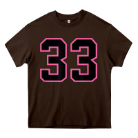 Chocolate Brown number 33 sports jersey athlete fan pink black lucky number t shirt Heavy Core Tee - linhVisuals