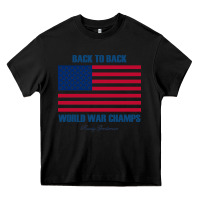 Black newback to back world war champs back Heavy Core Tee - linhVisuals