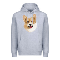 Heather Grey Corgi Premium Hoodie - Jasminsmagicworld