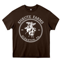 Chocolate Brown shrute farms original Heavy Core Tee - linhVisuals