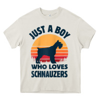 Cream schnauzer just a boy who loves dogs men retro vintage sunset raglan ba Heavy Core Tee - linhVisuals