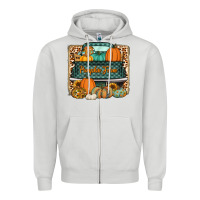Dove Grey pumpkin farm truck Zipper Hoodie - Jasminsmagicworld