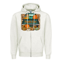 Oatmeal Heather pumpkin farm truck Zipper Hoodie - Jasminsmagicworld
