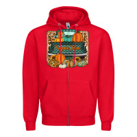 Red pumpkin farm truck Zipper Hoodie - Jasminsmagicworld