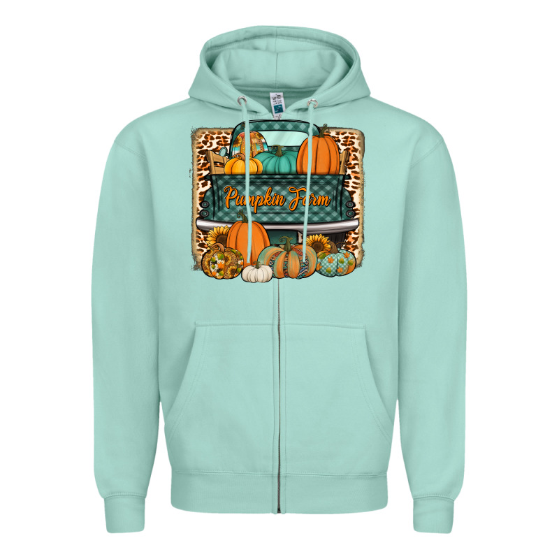 Pumpkin Farm Truck Zipper Hoodie by Jasminsmagicworld | Teevron