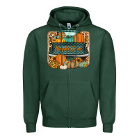 Sports Green pumpkin farm truck Zipper Hoodie - Jasminsmagicworld