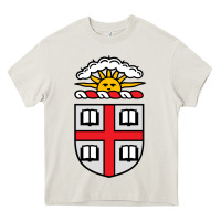 Cream brown university coat of arms Heavy Core Tee - linhVisuals