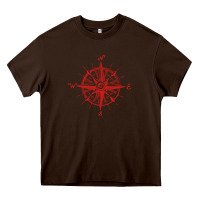 Chocolate Brown compass Heavy Core Tee - linhVisuals