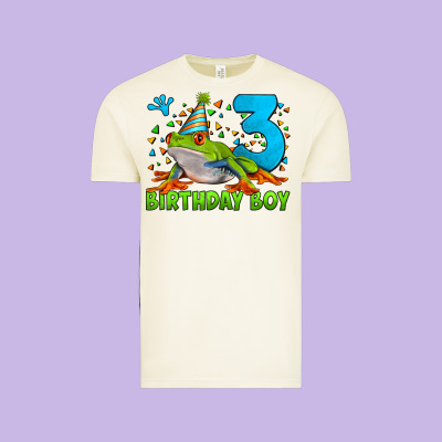 Birthday Boy Frog Age 3 Vintage Tee Designed By Lillyallendesigns