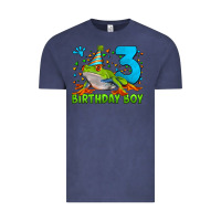 Vintage Denim birthday boy frog age 3 Vintage Tee - LillyAllenDesigns