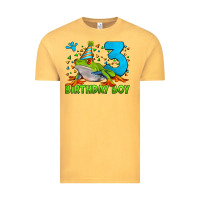 Vintage Mustard birthday boy frog age 3 Vintage Tee - LillyAllenDesigns
