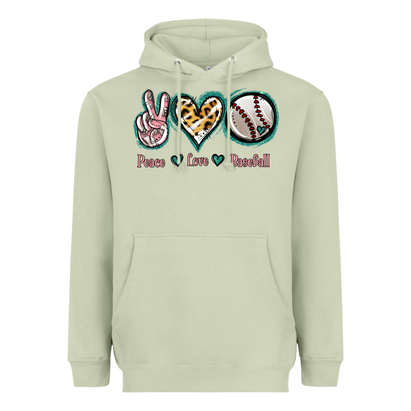 Peace Love Baseball Heavyweight Hoodie by Jasminsmagicworld | Teevron