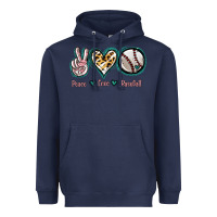 Navy Peace Love Baseball Heavyweight Hoodie - Jasminsmagicworld