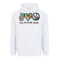 White Peace Love Baseball Heavyweight Hoodie - Jasminsmagicworld