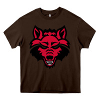 Chocolate Brown DEVIL - RED WOLVES FOOTBALL SOCCER STATE MEN Heavy Core Tee - linhVisuals