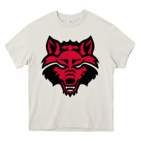 Cream DEVIL - RED WOLVES FOOTBALL SOCCER STATE MEN Heavy Core Tee - linhVisuals