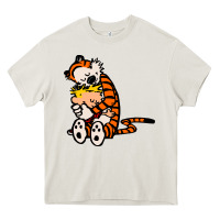 Cream newcalvin and hobbes 04 Heavy Core Tee - linhVisuals