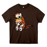 Chocolate Brown newcalvin and hobbes 04 Heavy Core Tee - linhVisuals