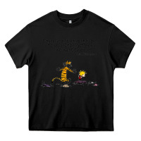 Black newcalvin and hobbes quote 10 Heavy Core Tee - linhVisuals