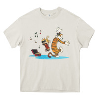 Cream newcalvin and hobbes sing 09 Heavy Core Tee - linhVisuals