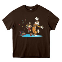 Chocolate Brown newcalvin and hobbes sing 09 Heavy Core Tee - linhVisuals