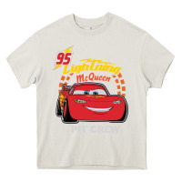 Cream newcars lightning mcqueen Heavy Core Tee - linhVisuals